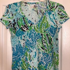 Lilly Pulitzer blue lets cha cha Michelle top